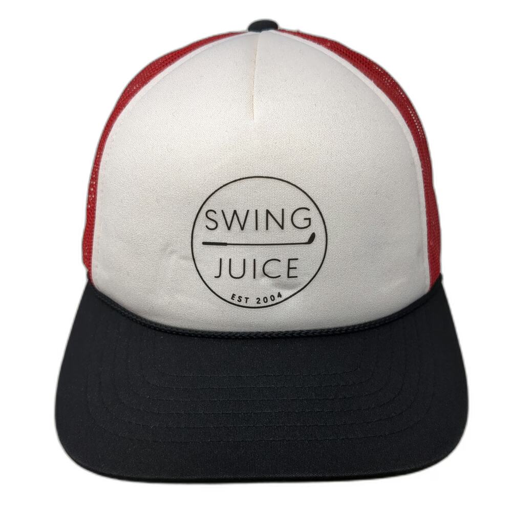 Richardson Trucker Hat White Red Black One Size Swing Juice Golf Mesh Back